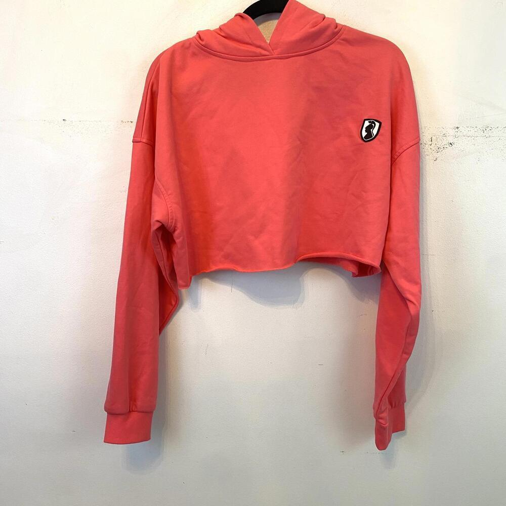 VIVIENNE HU neon pink cropped hoodie